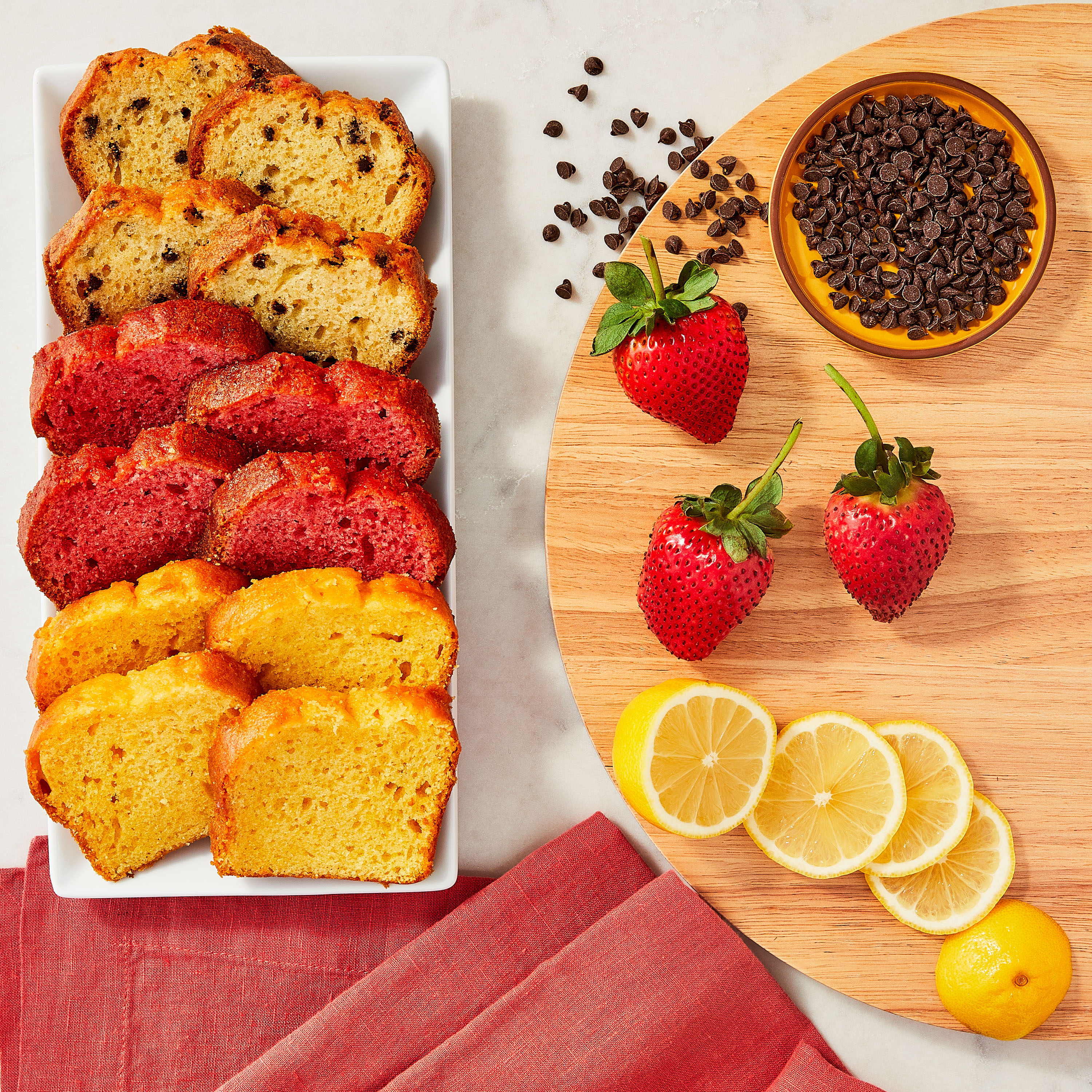 Freshness Guaranteed Chocolate Chip, Strawberry, Lemon Sliced Cake Variety Pack 18 oz, 12 Count thumbnail 2