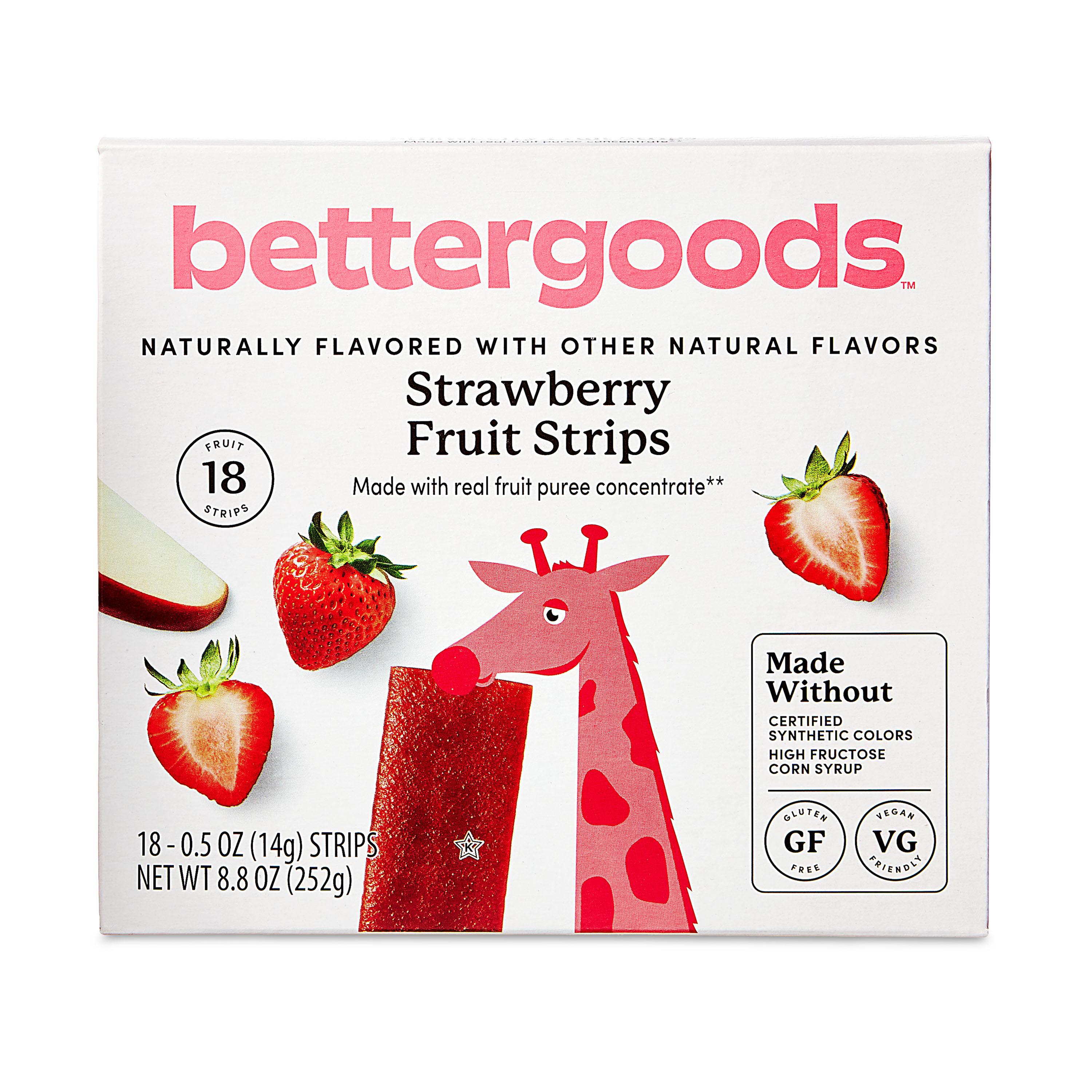 bettergoods Strawberry Fruit Strips, 18 Count