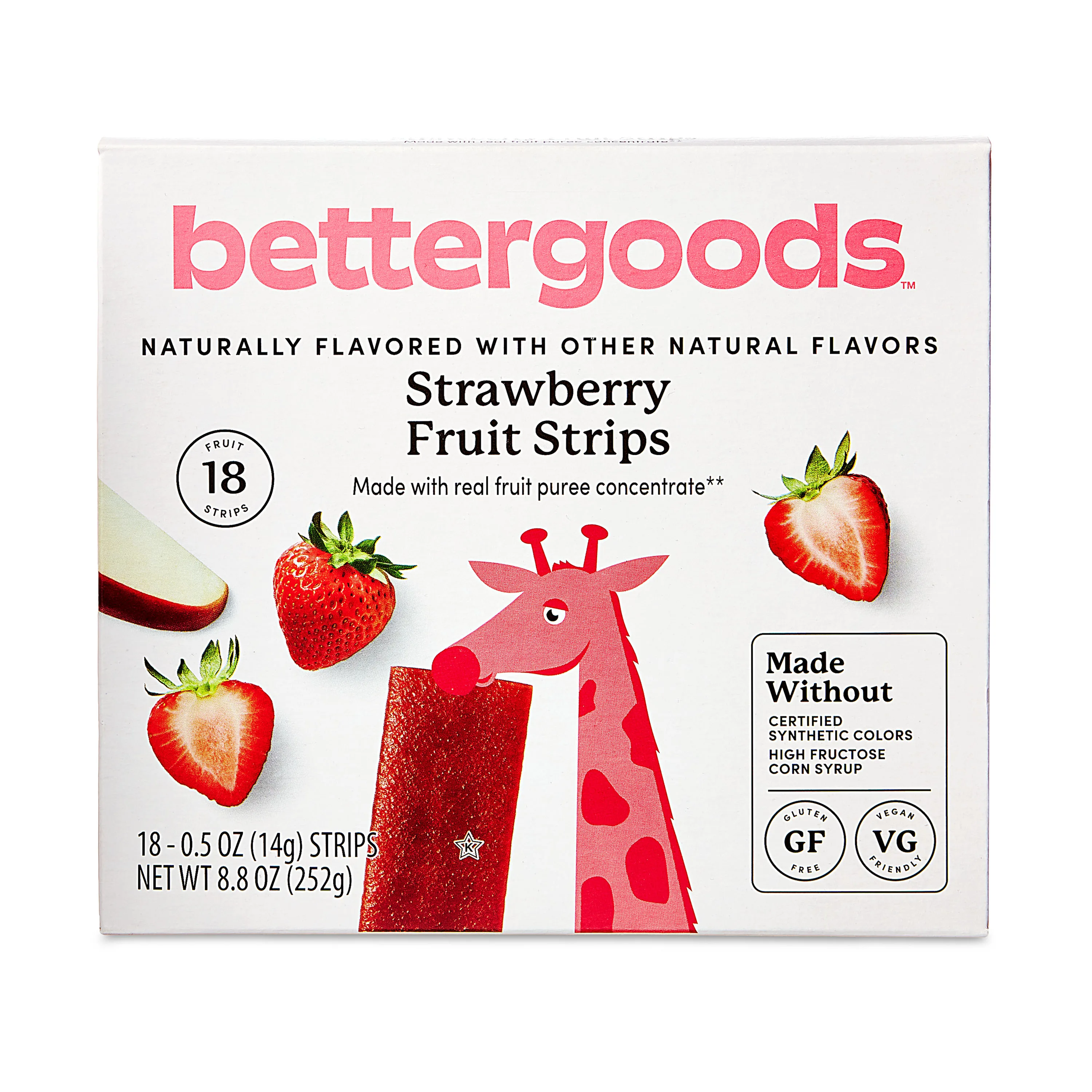 bettergoods Strawberry Fruit Strips, 18 Count
