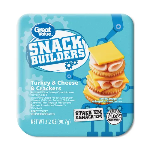 Great Value Turkey and Cheese Snack Builders, 3.20 oz (Refrigerated)