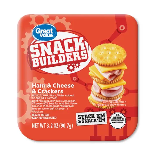 Great Value Ham and Cheese Snack Builders, 3.20 oz (Refrigerated)