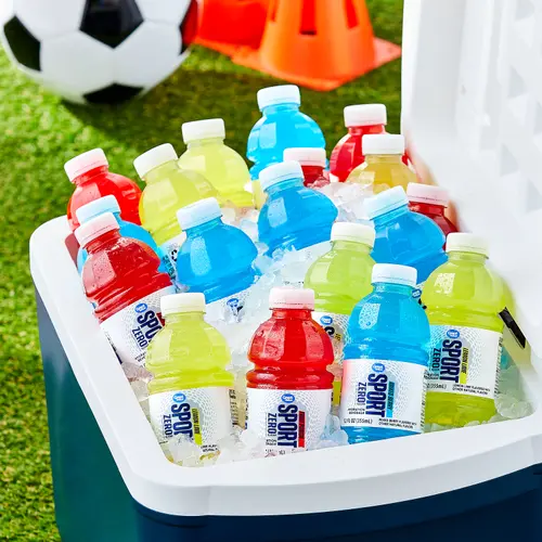 Great Value Zero Sugar Sport Hydration Drink, Fruit Punch, Lemon Lime & Mixed Berry, 12 fl oz, 18 Bottles thumbnail 3