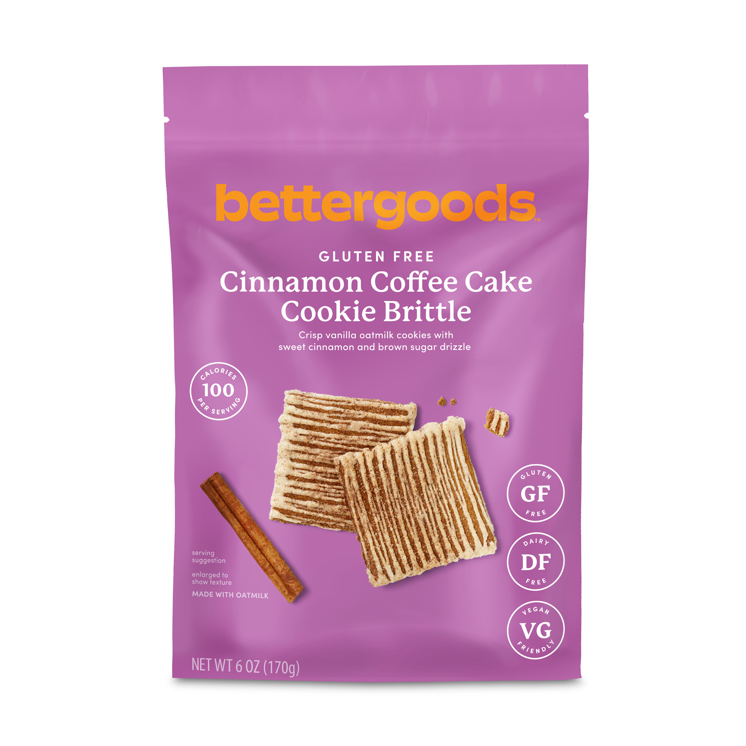 bettergoods Gluten Free Cinnamon Coffee Cake Cookie Brittle, 6 oz