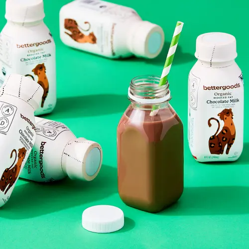 bettergoods Organic Reduced Fat Chocolate Milk, 8 fl oz, 12 Count thumbnail 2
