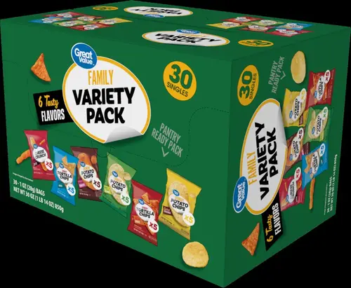 Great Value Family Variety Chips Pack, 30 Count, 1 oz thumbnail 4