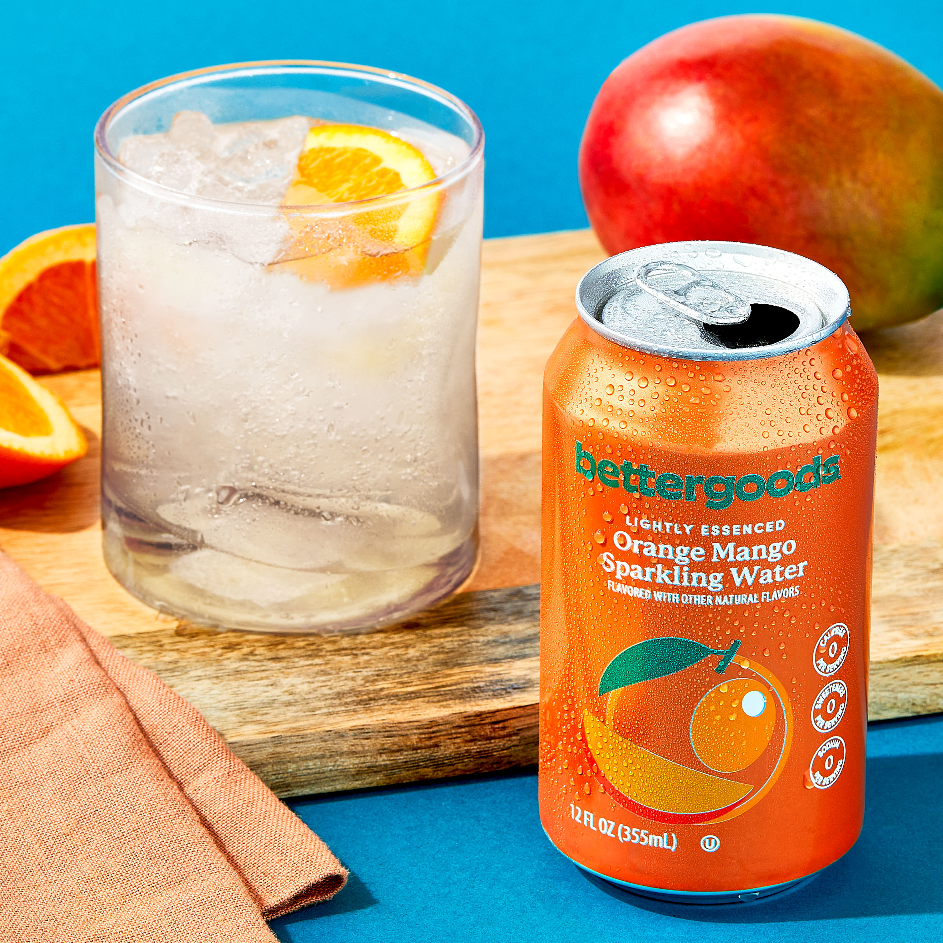 bettergoods Orange Mango Flavored Sparkling Water, 12 fl oz, 8 Cans thumbnail 2