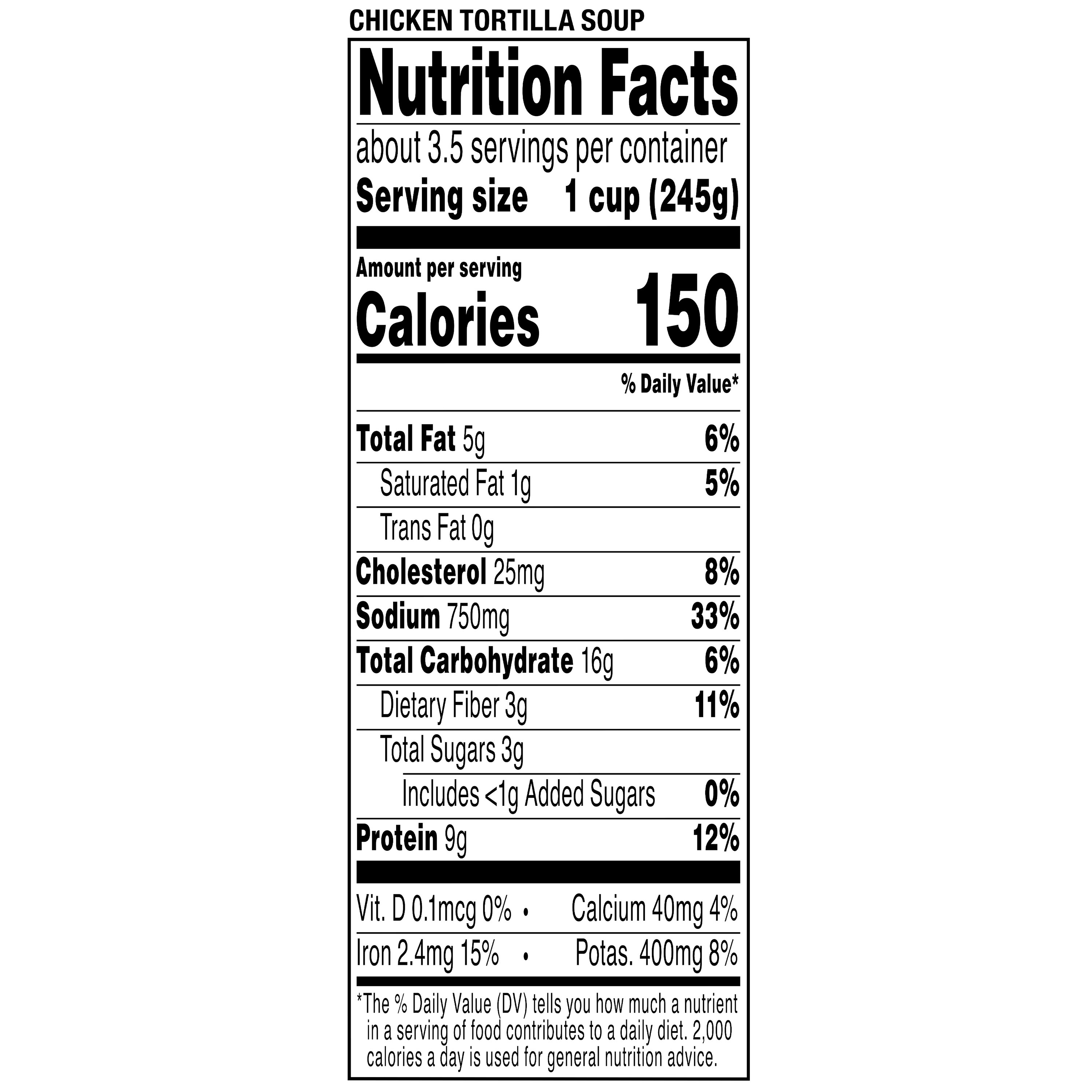 Marketside Chicken Tortilla Soup, Fresh Deli Soup, 32 oz Cup thumbnail 4