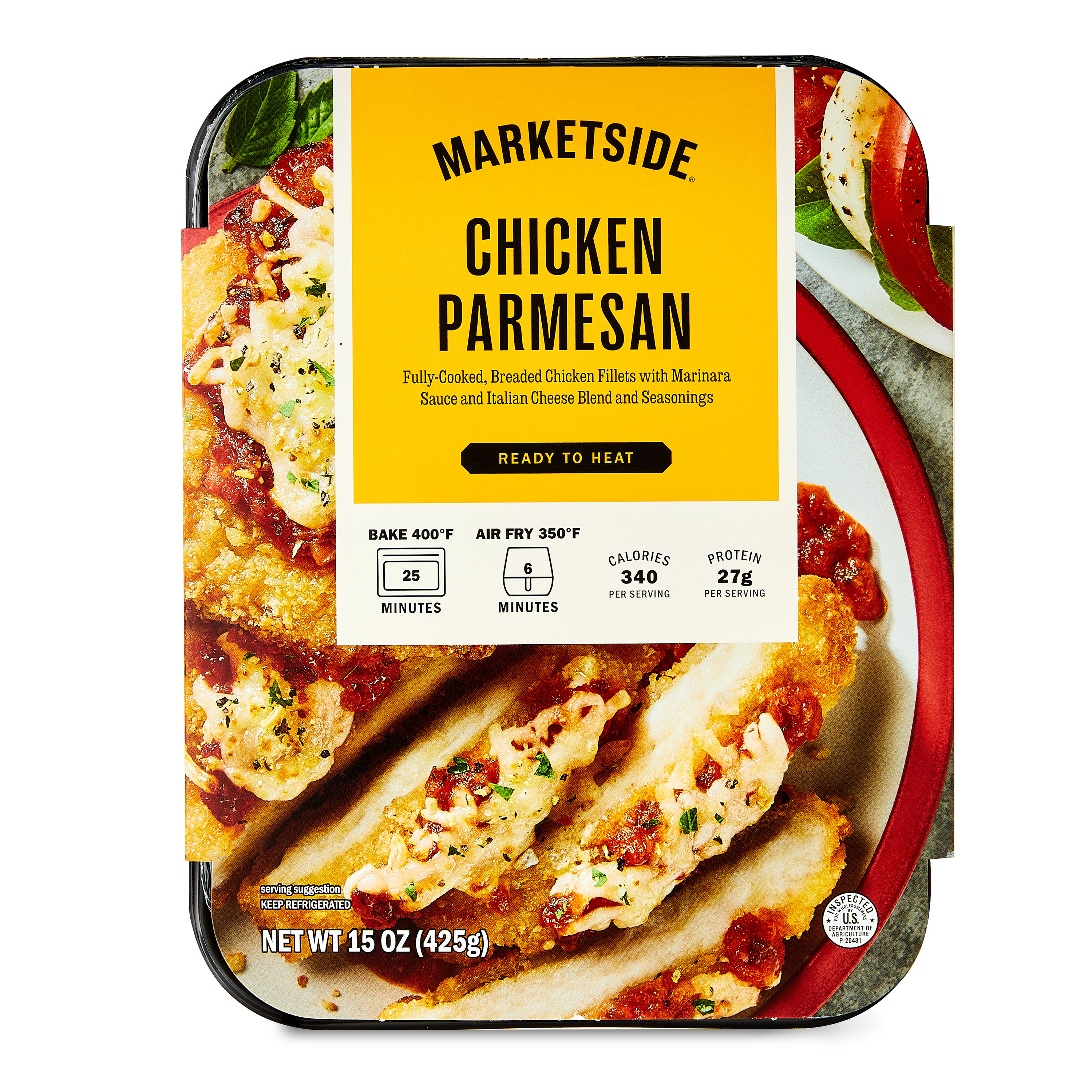 Marketside Ready to Heat Chicken Parmesan, Refrigerated, 15 oz