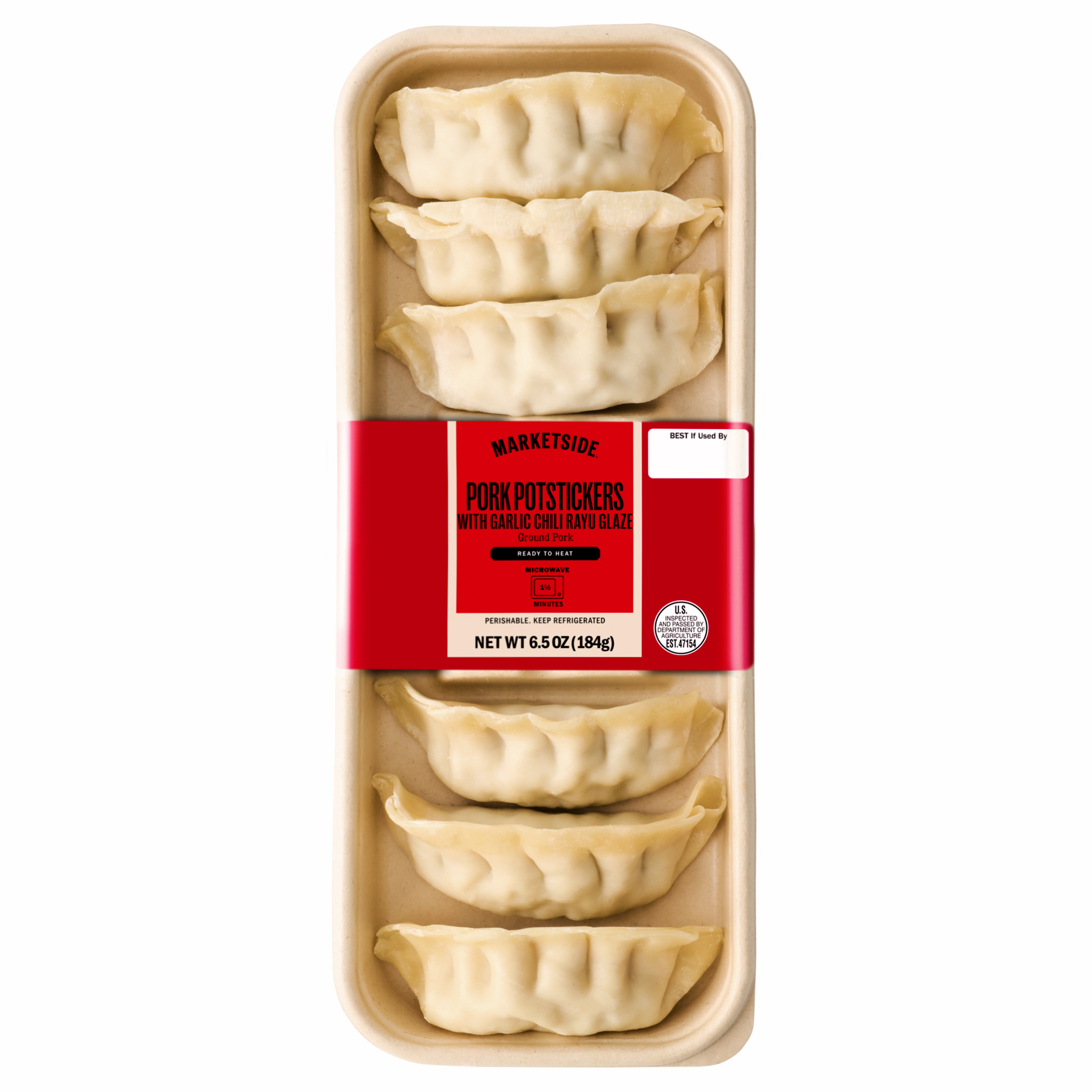 Marketside Pork Potstickers with Garlic Chili Rayu Glaze, 6.5 oz (Refrigerated)