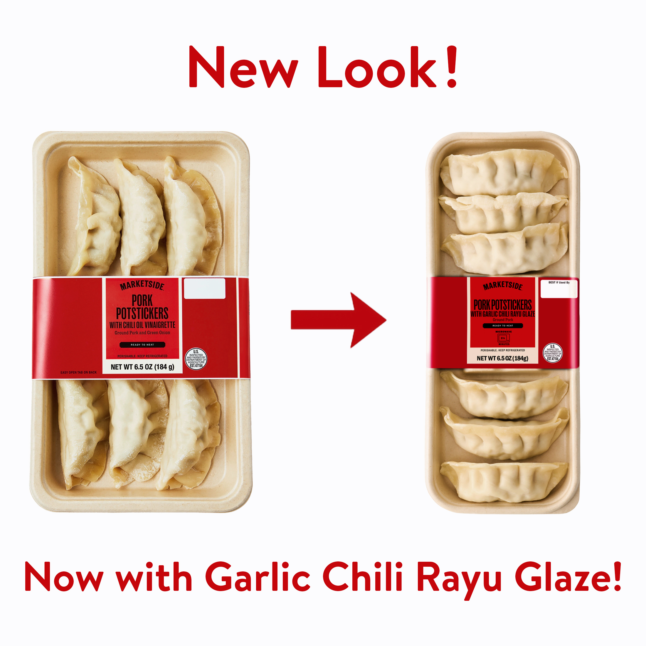 Marketside Pork Potstickers with Garlic Chili Rayu Glaze, 6.5 oz (Refrigerated) thumbnail 2