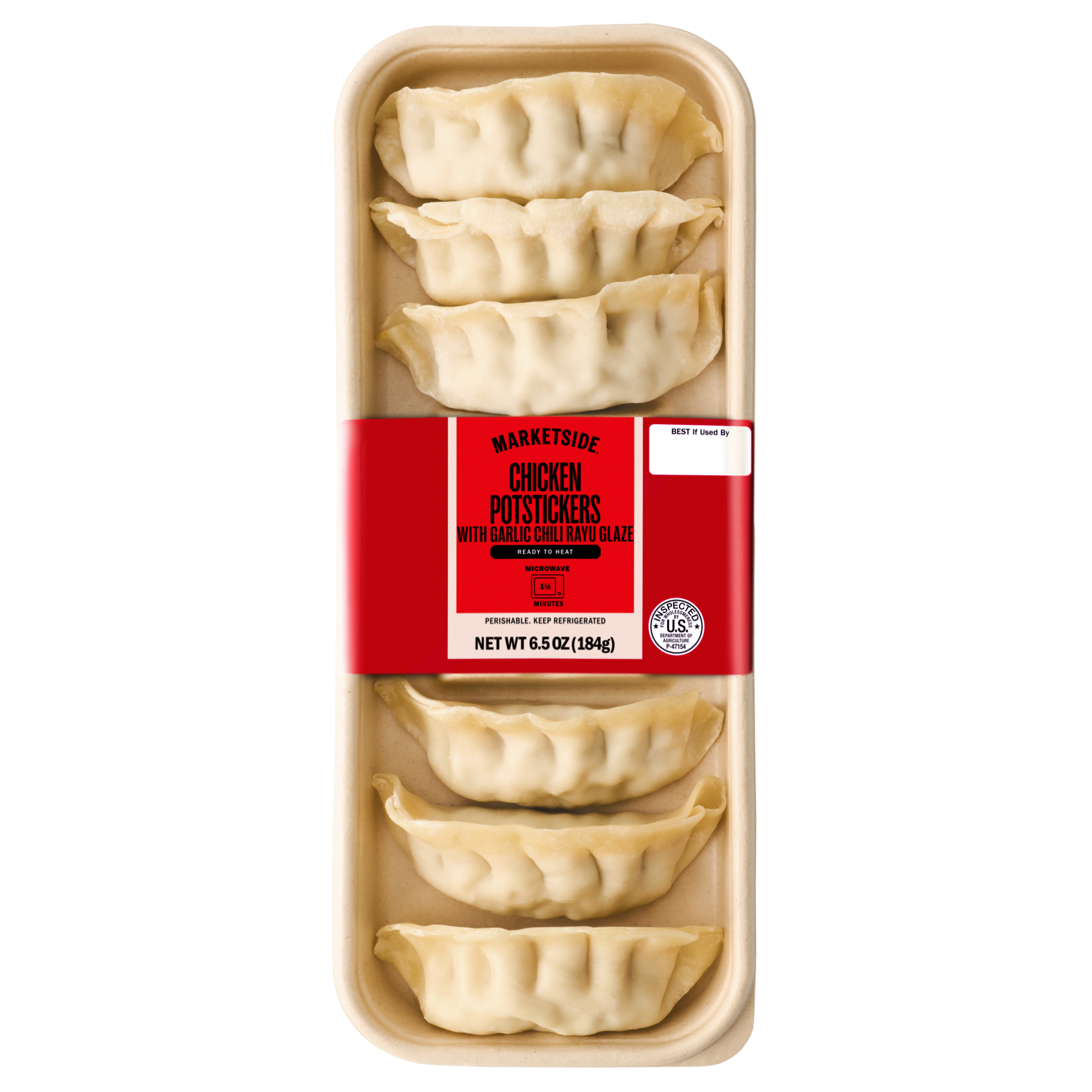 Marketside Ready to Heat Chicken Ginger Potstickers with Garlic Chili Rayu Glaze, 8 oz (Refrigerated)