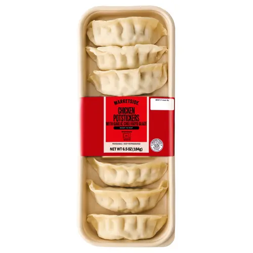 Marketside Ready to Heat Chicken Ginger Potstickers with Garlic Chili Rayu Glaze, 8 oz (Refrigerated)