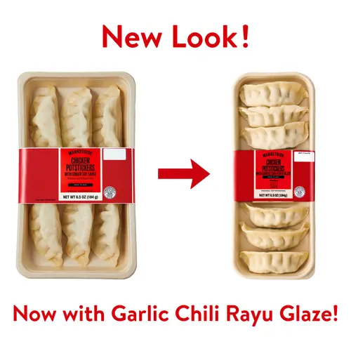 Marketside Ready to Heat Chicken Ginger Potstickers with Garlic Chili Rayu Glaze, 8 oz (Refrigerated) thumbnail 2