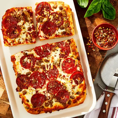 Great Value Detroit-Style 3-Meat Pizza, 25.6 oz (Frozen) thumbnail 2