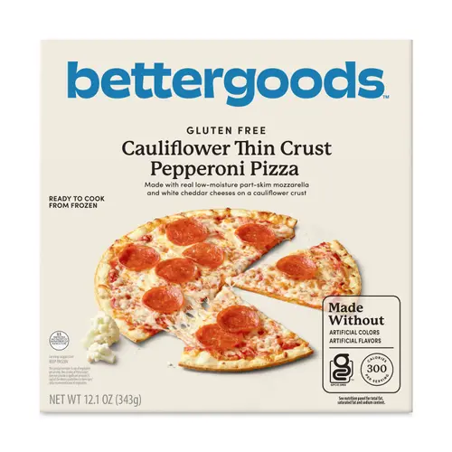 bettergoods Gluten-Free Cauliflower Thin Crust Pepperoni Pizza, 12.1 oz (Frozen)