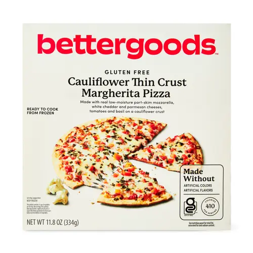 bettergoods Gluten-Free Cauliflower Thin Crust Margherita Pizza, 11.8 oz (Frozen)