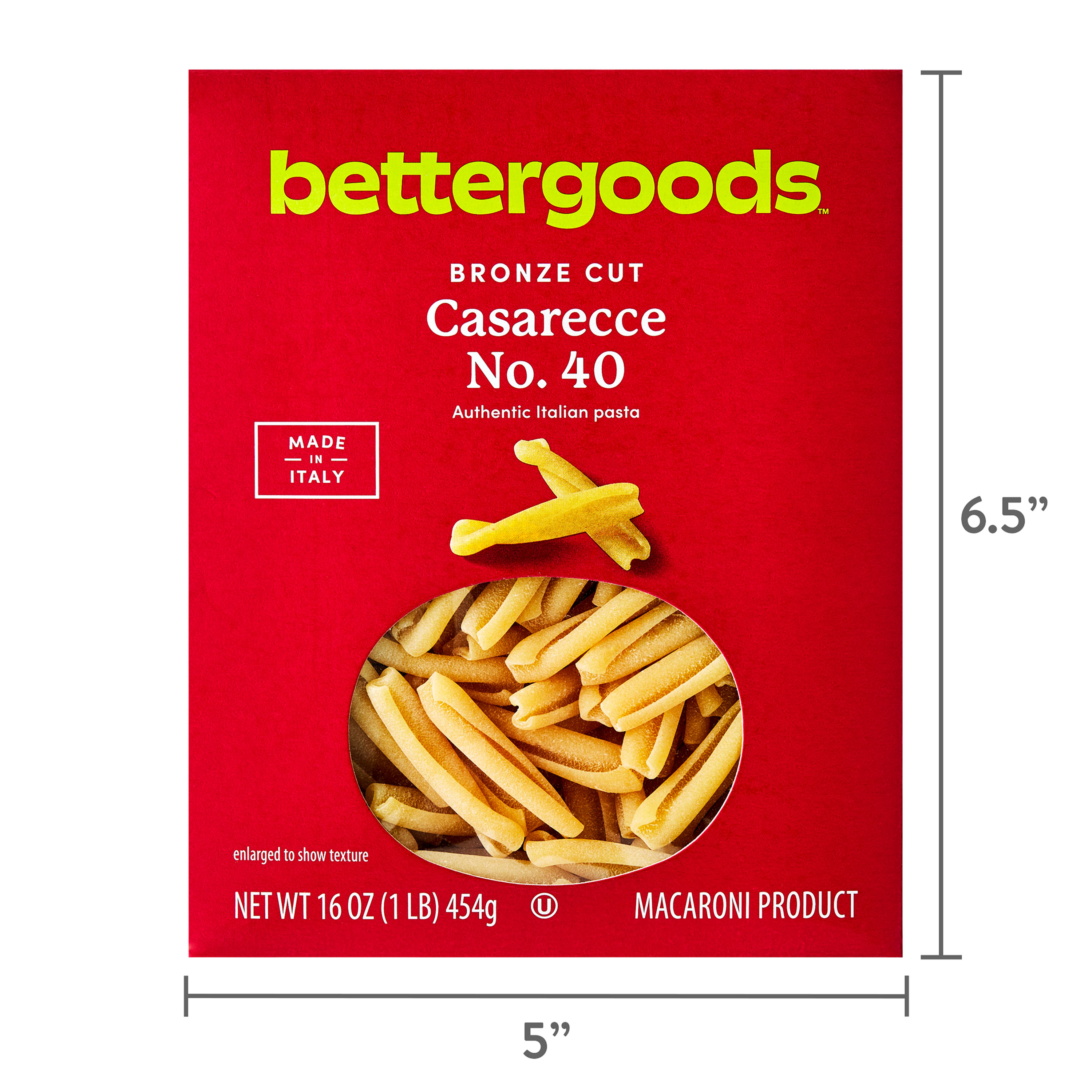 bettergoods Bronze Cut Casarecce Pasta, No. 40, 16 oz thumbnail 3