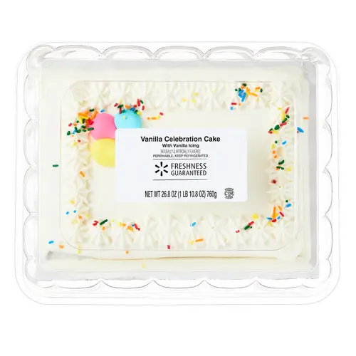 Freshness Guaranteed Celebration Vanilla Cake, Vanilla Icing, 26.8 oz, Refrigerated thumbnail 4