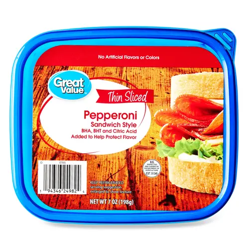 Great Value Thin-Sliced Sandwich-Style Pepperoni, 7 oz