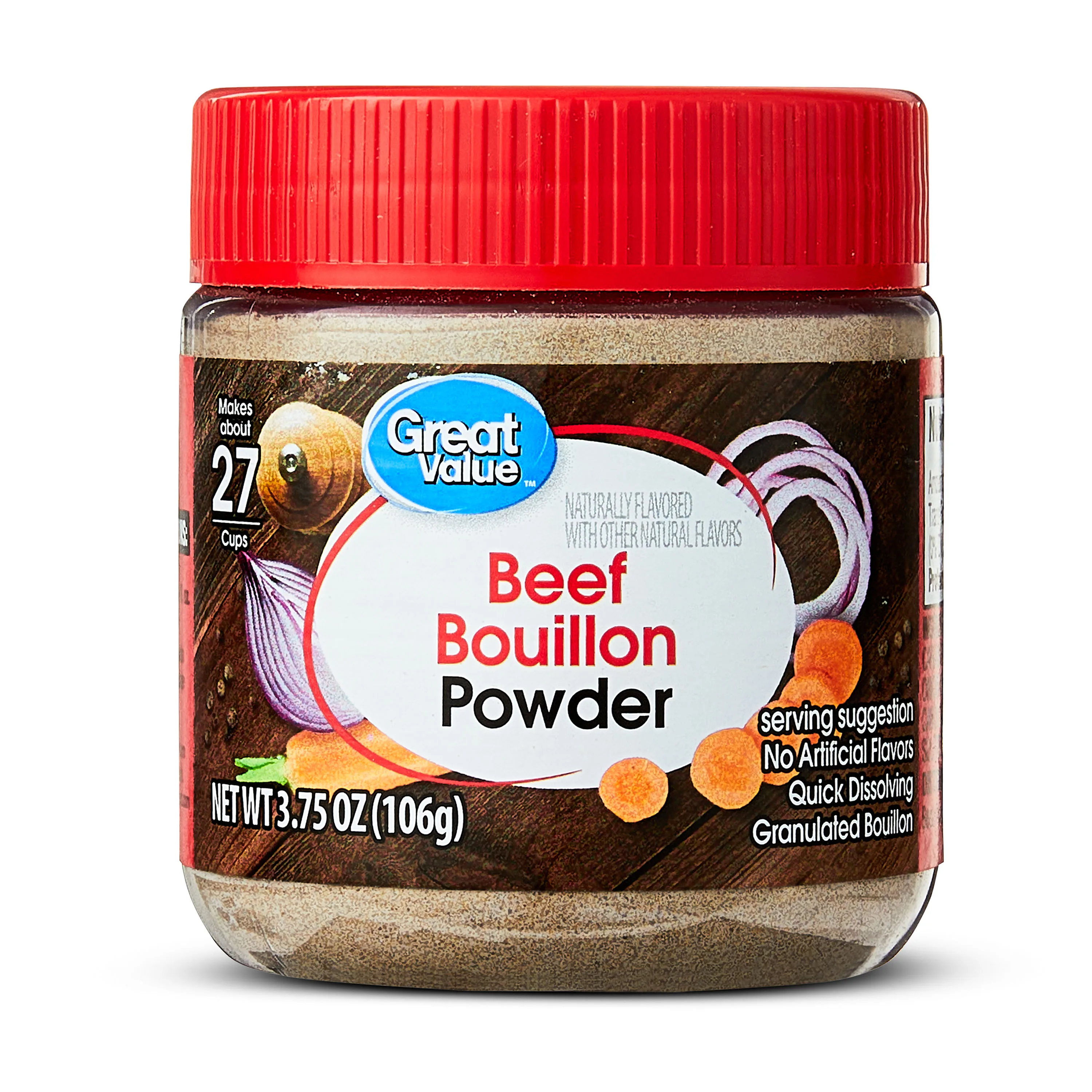 Great Value Beef Bouillon Powder 3.75oz Jar, Shelf Stable