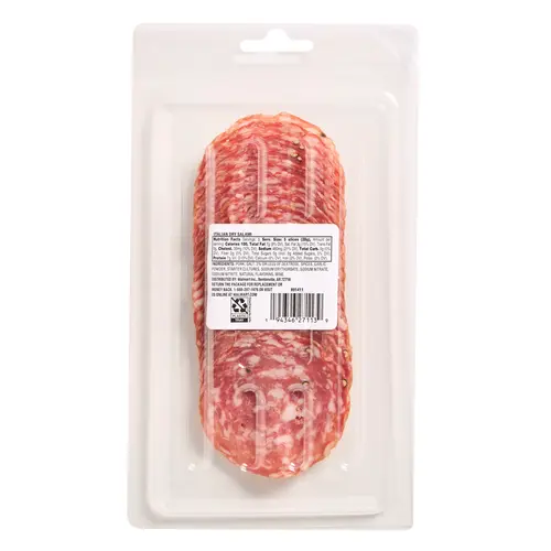 Prima Della Sliced Italian Dry Salami, Plastic Tray Package, Ready to Eat Sliced Charcuterie Meat, 3 oz thumbnail 2