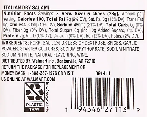 Prima Della Sliced Italian Dry Salami, Plastic Tray Package, Ready to Eat Sliced Charcuterie Meat, 3 oz thumbnail 4