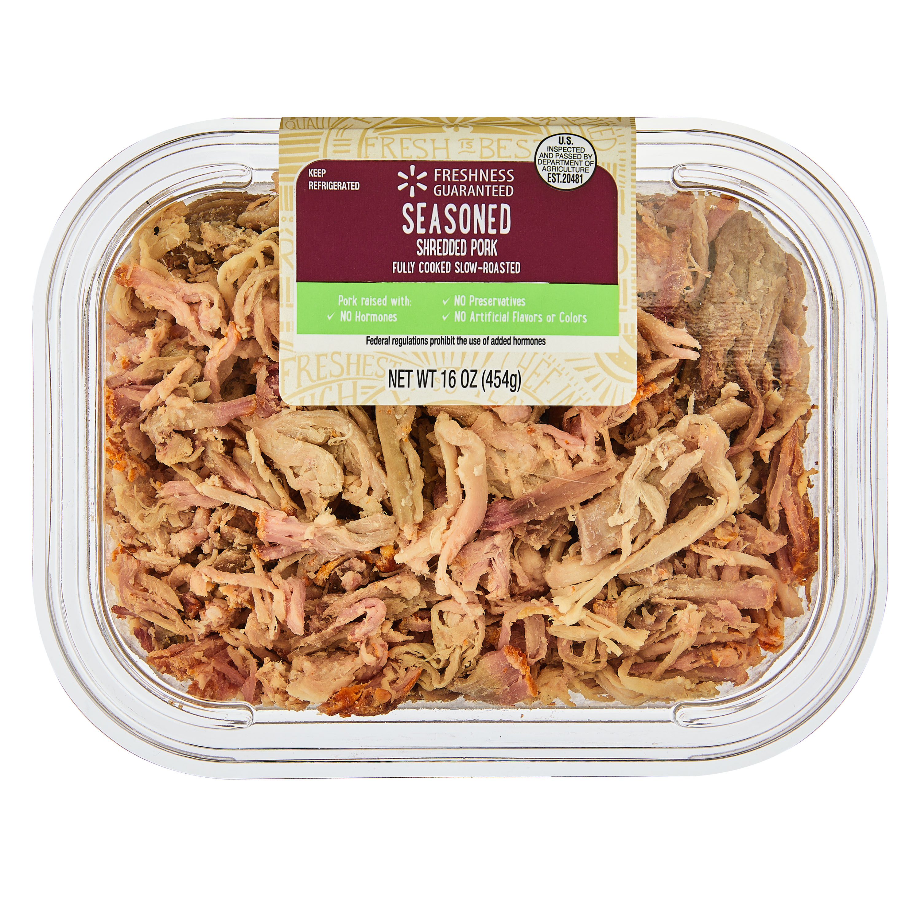 Freshness Guaranteed Shredded Seasoned Pork, Refrigerated, 16 oz