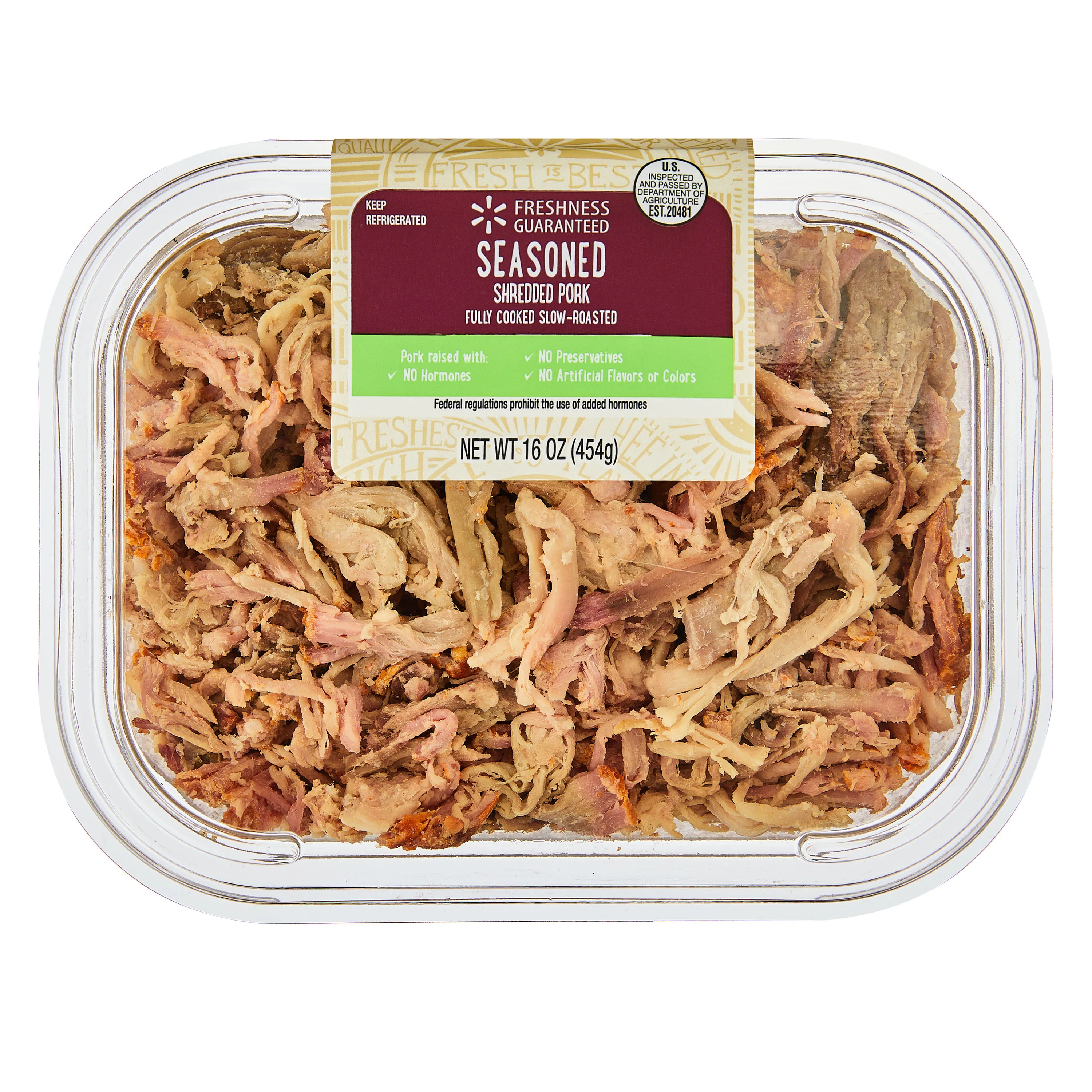 Freshness Guaranteed Shredded Seasoned Pork, Refrigerated, 16 oz