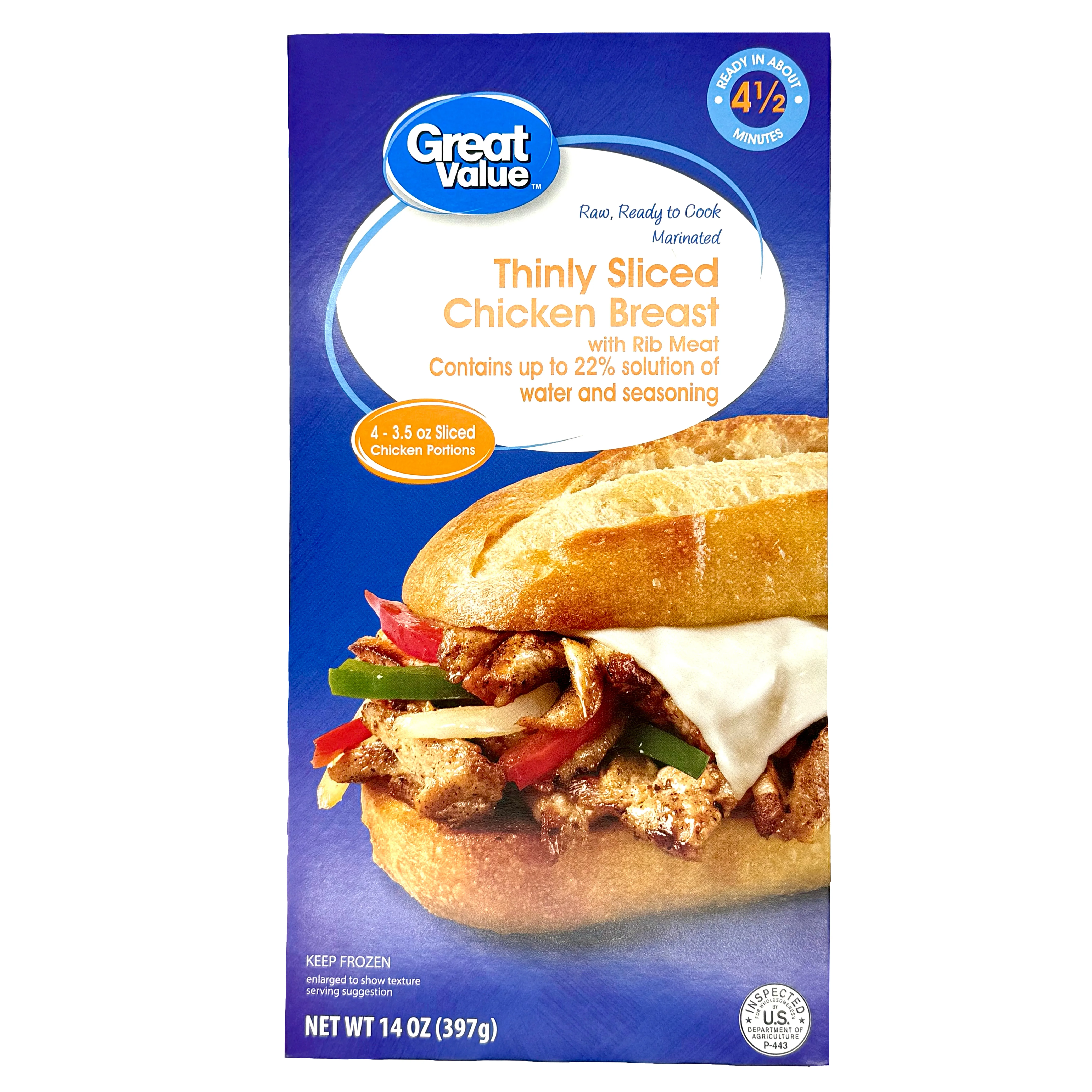 Great Value Seasoned, Thinly Sliced Chicken, 14 oz