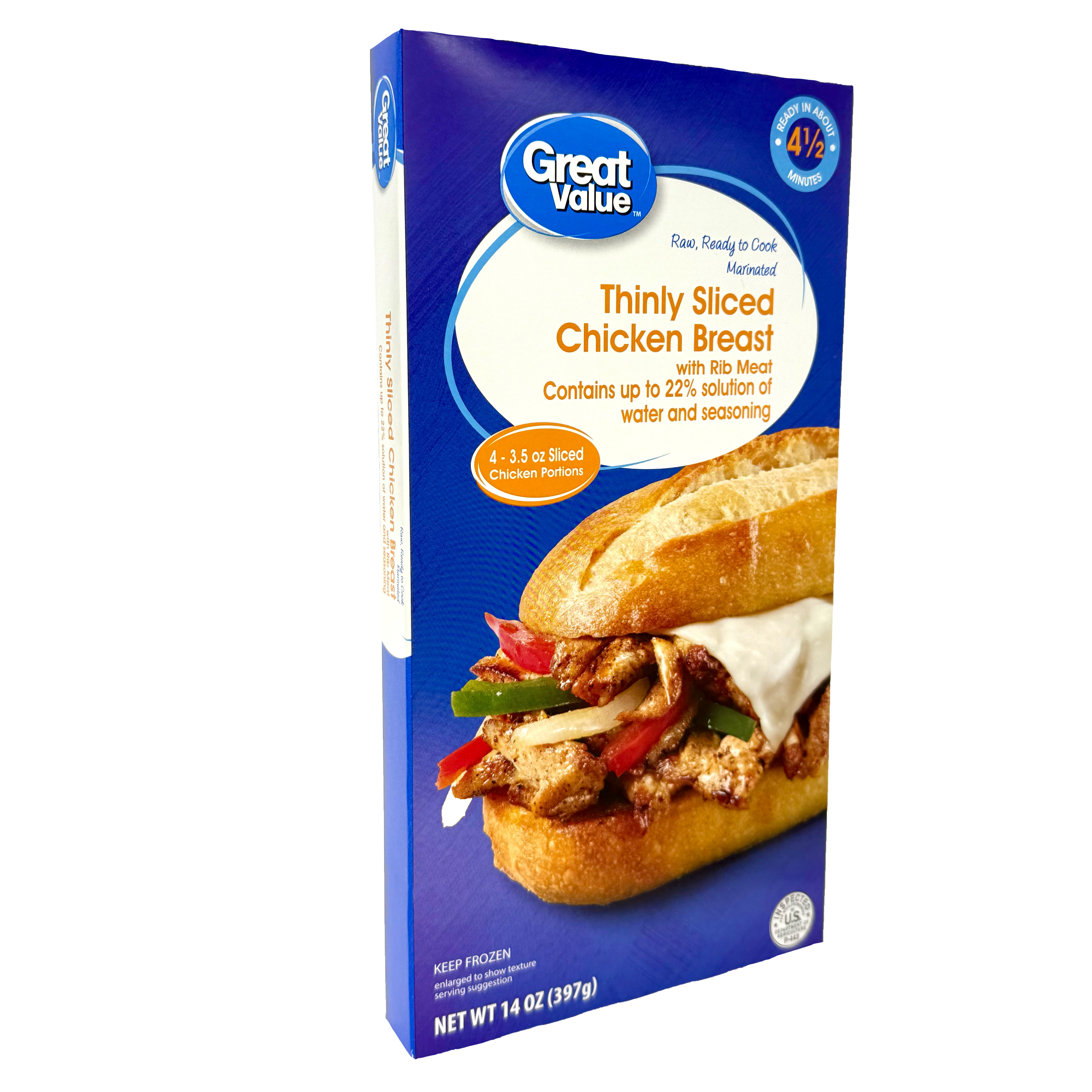 Great Value Seasoned, Thinly Sliced Chicken, 14 oz thumbnail 4
