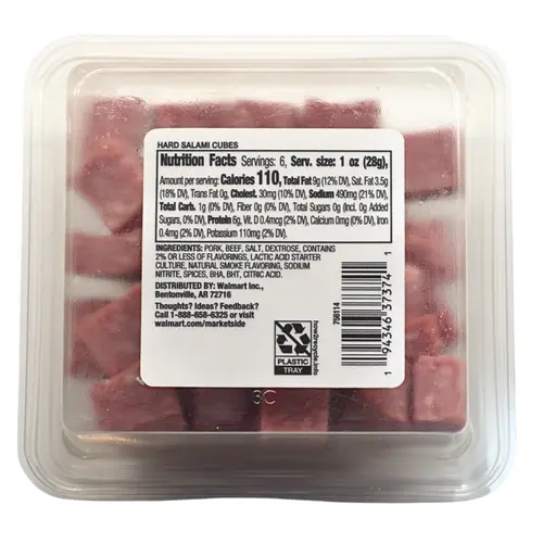 Marketside Cubed Hard Salami, 6oz (Cubed, Refrigerated) thumbnail 2