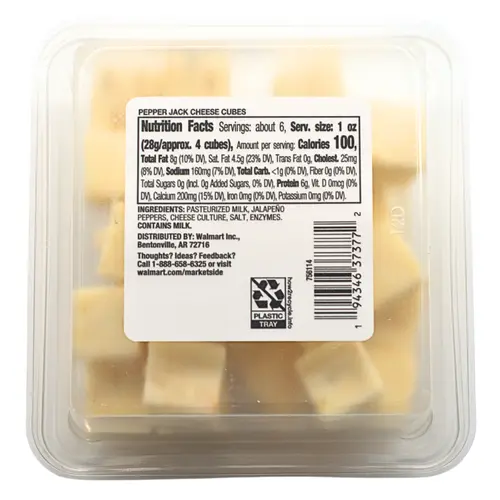 Marketside Cubed Pepper Jack Cheese Cup, 6oz (Fresh, Plastic Cup) thumbnail 2