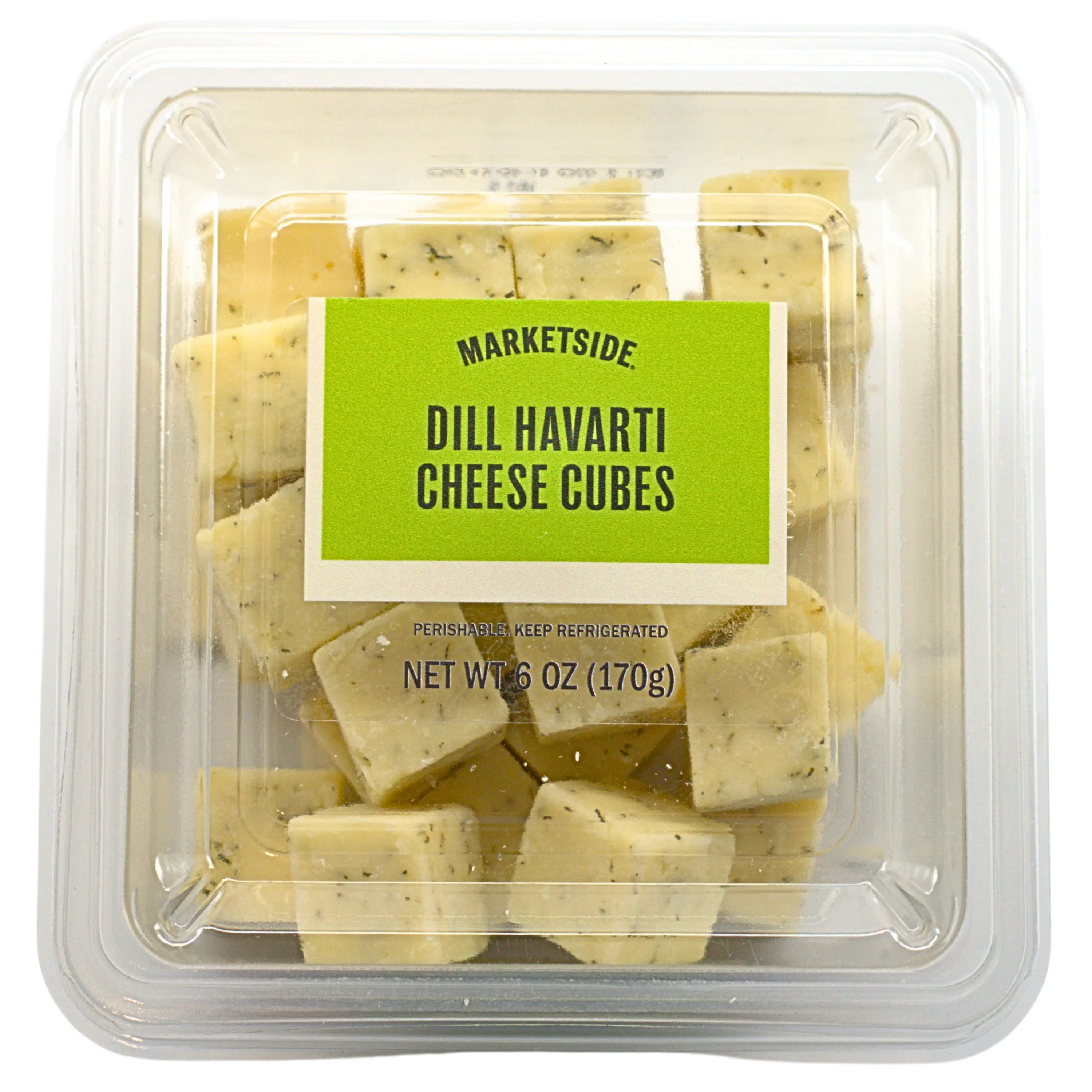 Marketside Cubed Dill Havarti Cheese, 6oz, Plastic Cup (Cubed, Refrigerated)