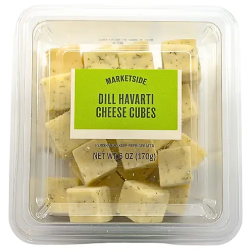 Marketside Cubed Dill Havarti Cheese, 6oz, Plastic Cup (Cubed, Refrigerated)