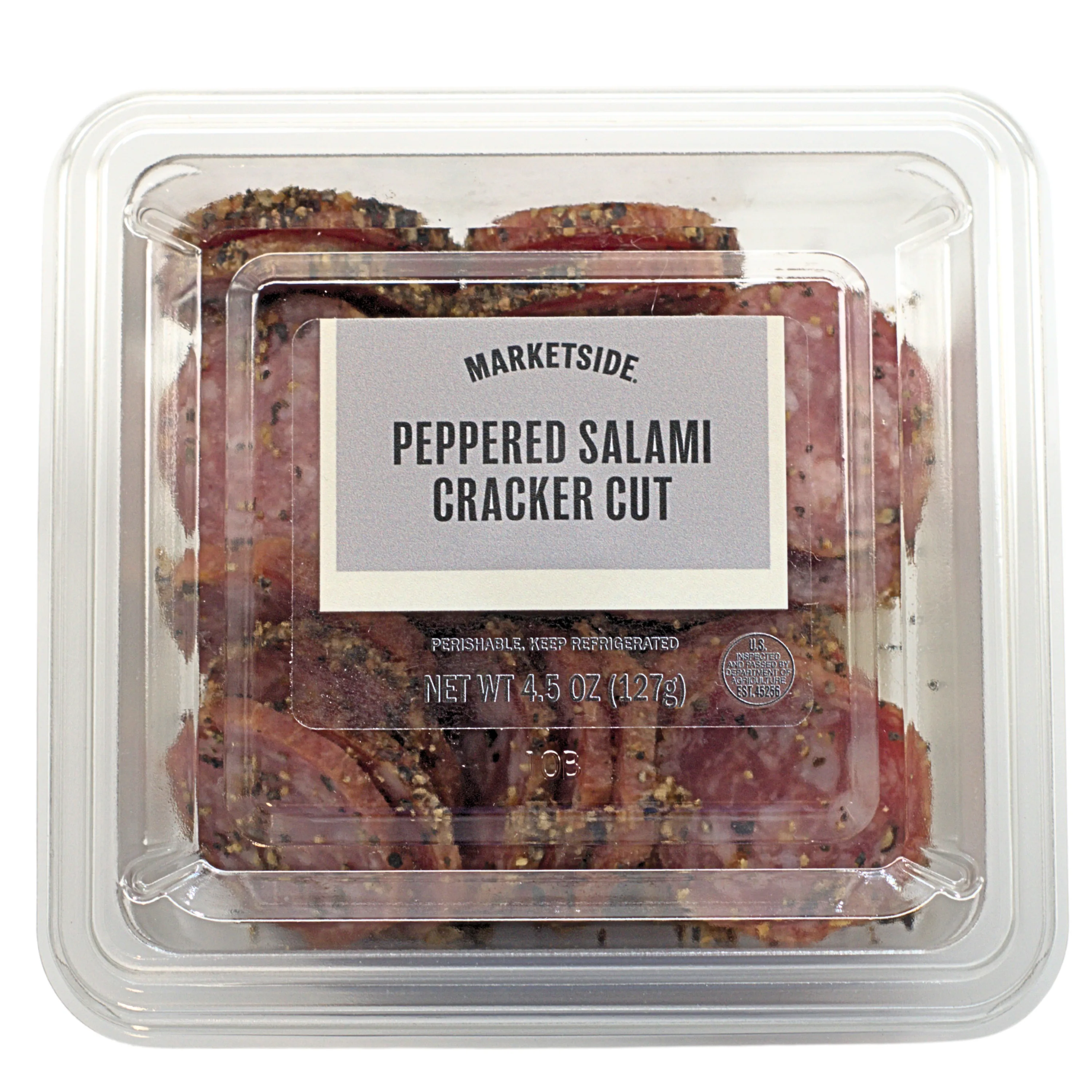 Marketside Peppered Salami Cracker Cut,7g Protein per Serving, 4.5oz Plastic Cup (Refrigerated)