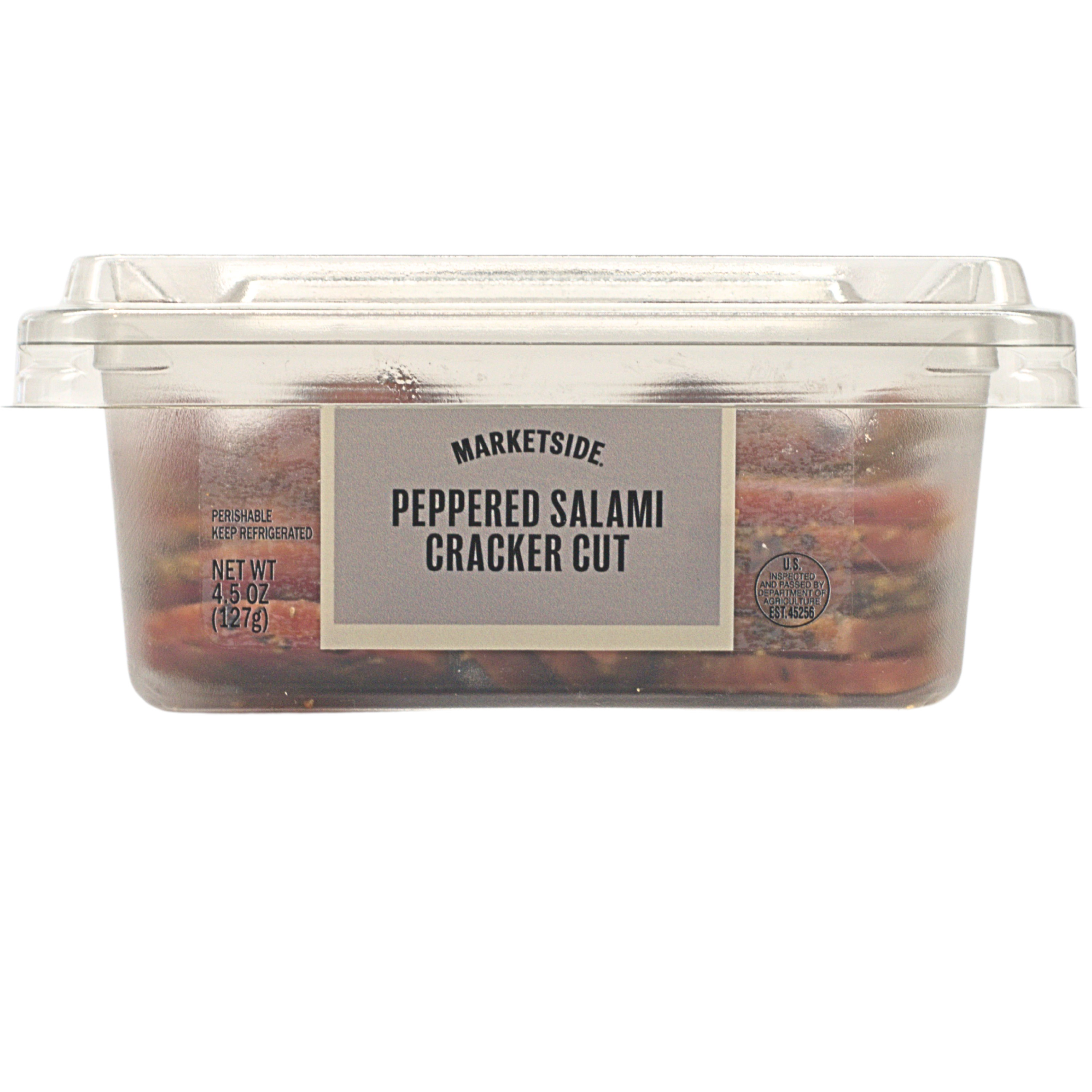 Marketside Peppered Salami Cracker Cut,7g Protein per Serving, 4.5oz Plastic Cup (Refrigerated) thumbnail 2