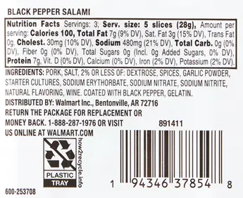 Prima Della Sliced Peppered Salami, 3oz Plastic Tray Package, Ready to Eat Charcuterie Meat thumbnail 4