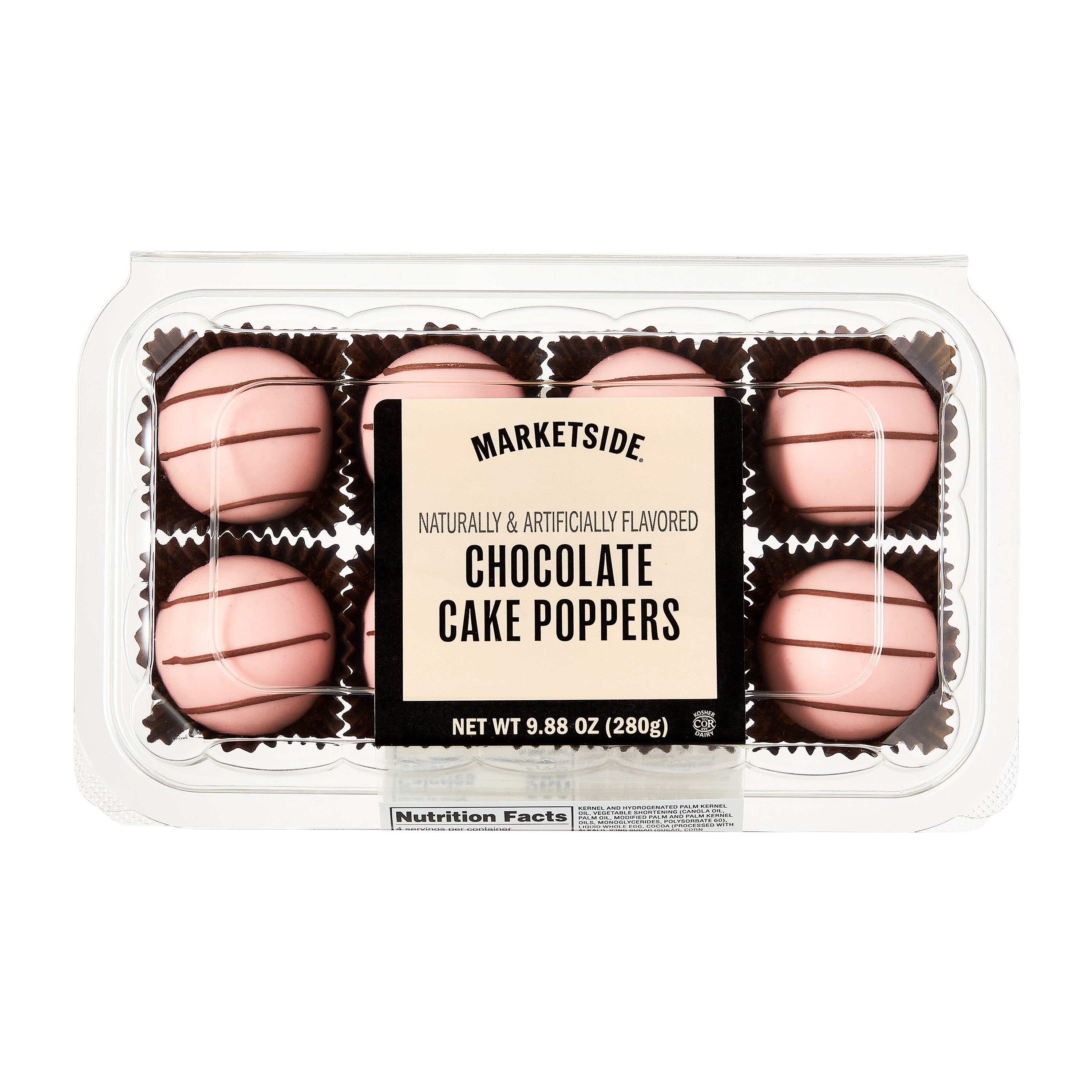 Marketside Chocolate Cake Balls with Pink Coating, 9.88 oz, 8 Count, Ambient