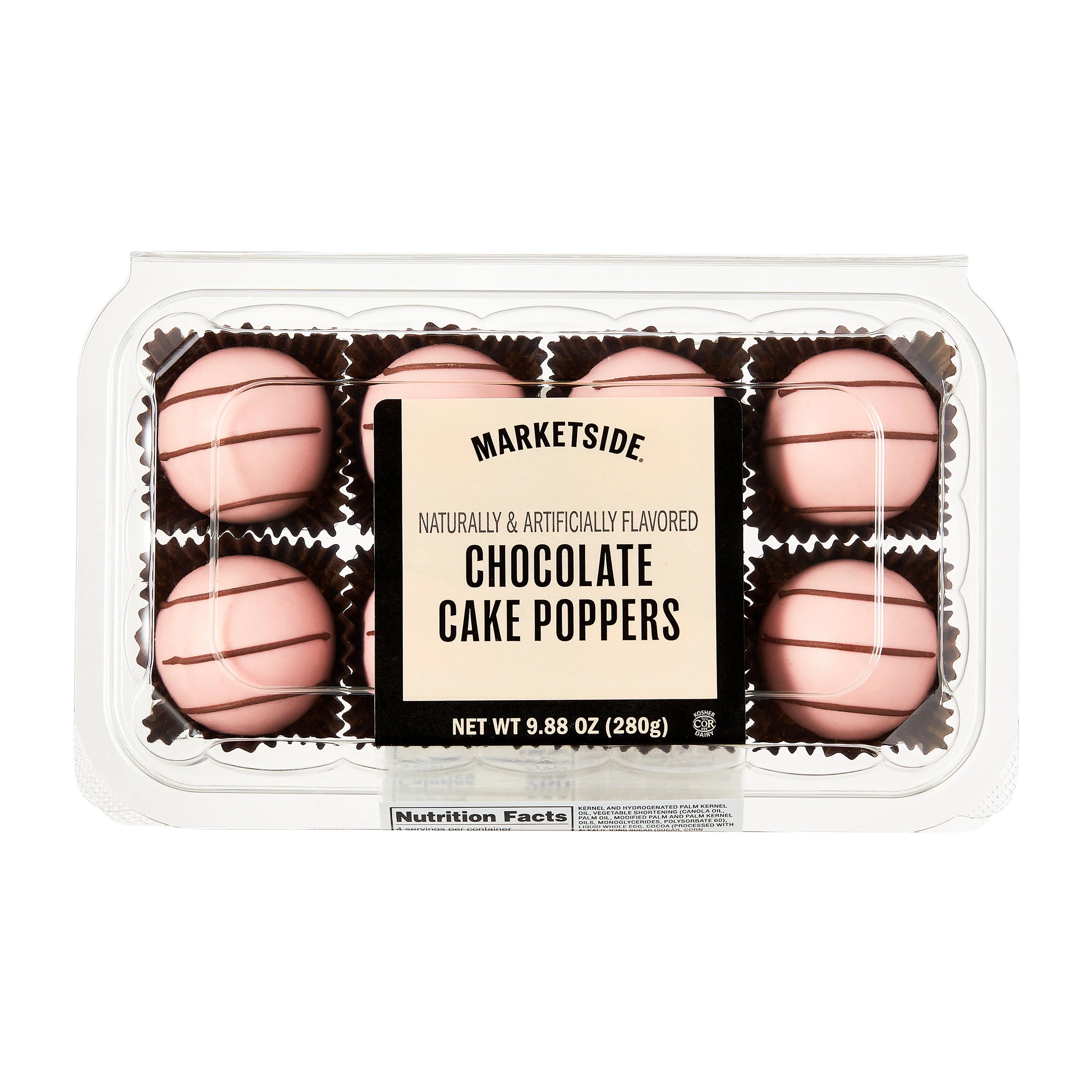Marketside Chocolate Cake Balls with Pink Coating, 9.88 oz, 8 Count, Ambient