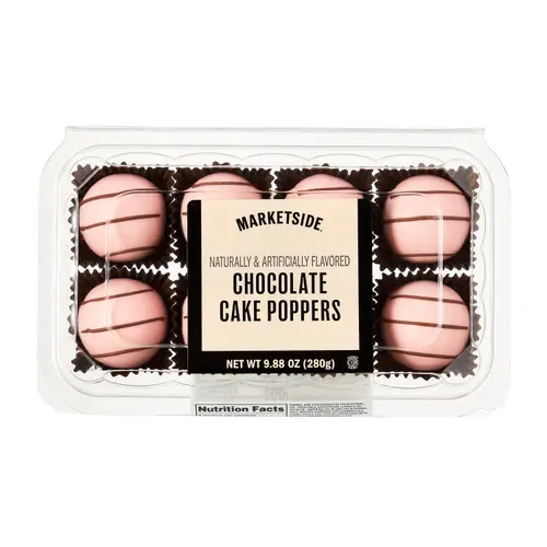 Marketside Chocolate Cake Balls with Pink Coating, 9.88 oz, 8 Count, Ambient