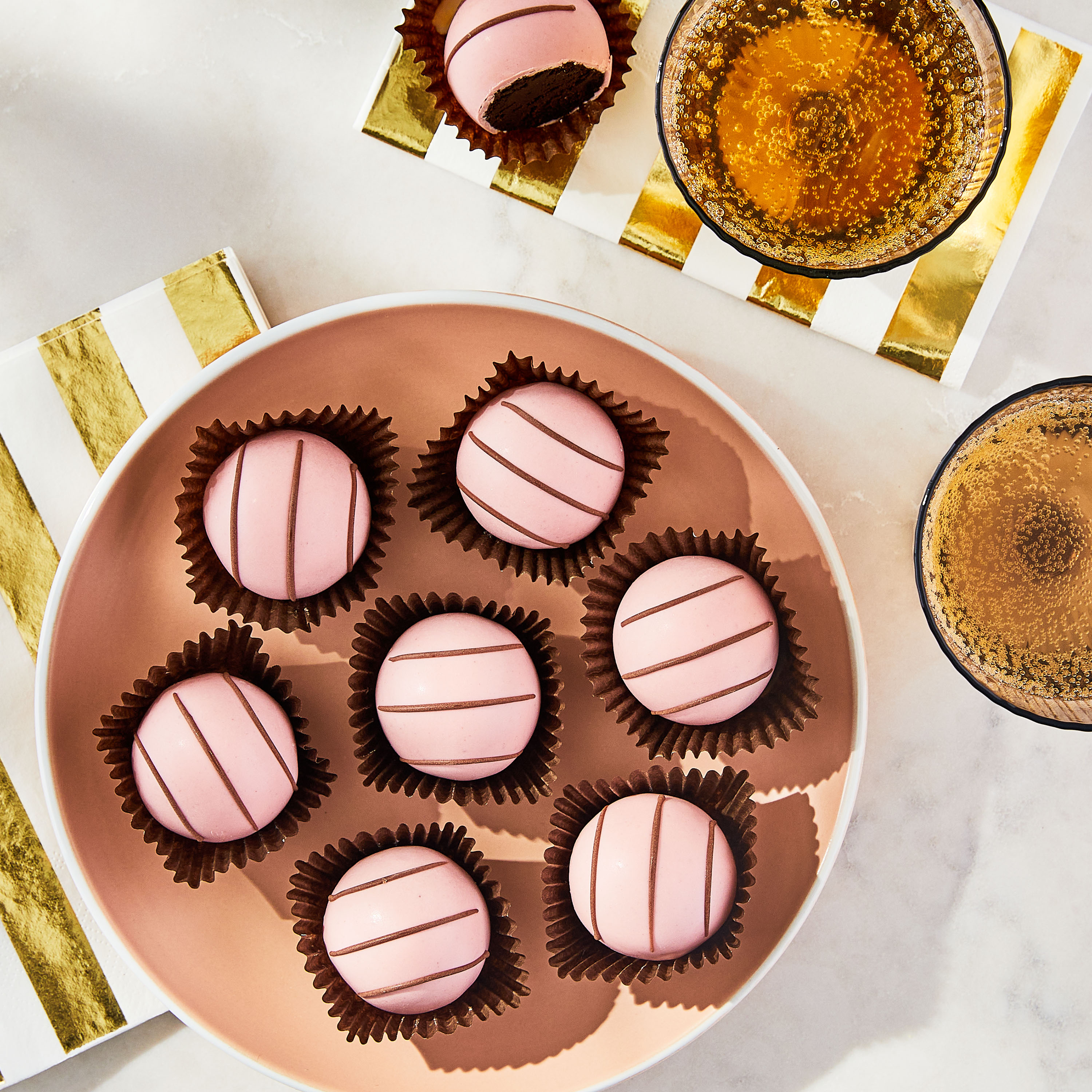 Marketside Chocolate Cake Balls with Pink Coating, 9.88 oz, 8 Count, Ambient thumbnail 2