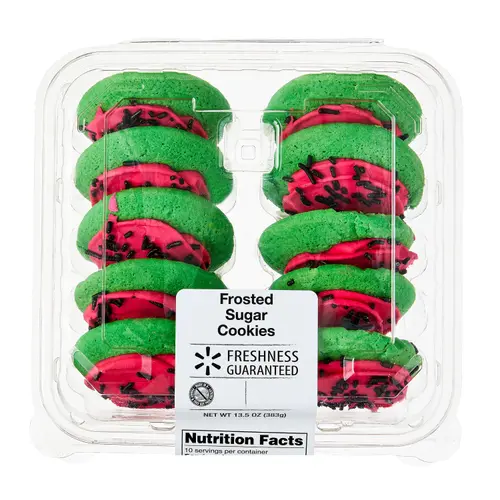 Freshness Guaranteed Pink Frosted Green Sugar Cookies, 13.5 oz, 10 Count