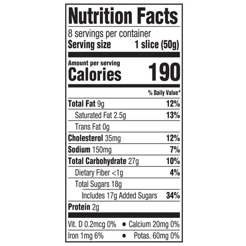 Marketside Iced Chocolate Raspberry Sliced Loaf Cake, 14.1 oz, 8 Count thumbnail 4