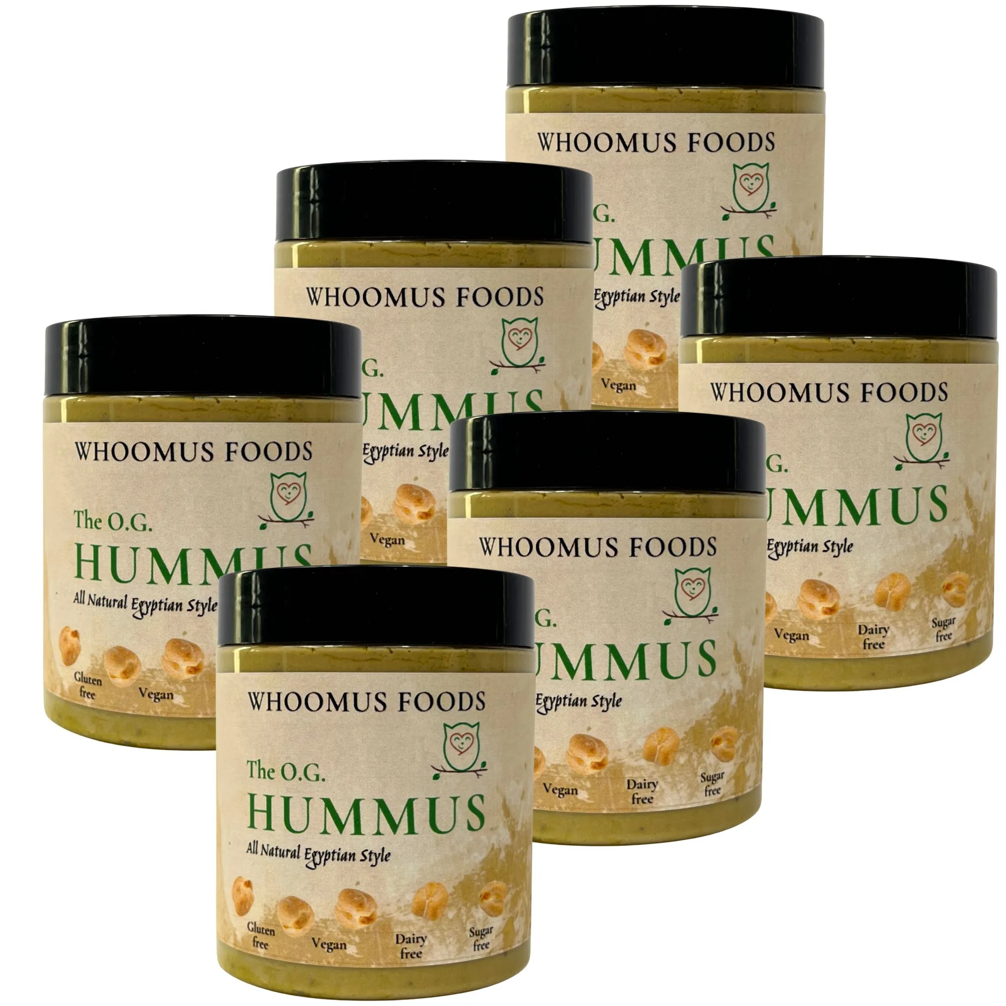 Whoomus All Natural Gourmet Hummus - Bold Original Flavor, 8oz, 6 Pack