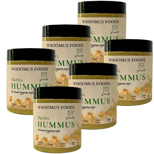 Whoomus All Natural Gourmet Hummus - Bold Original Flavor, 8oz, 6 Pack