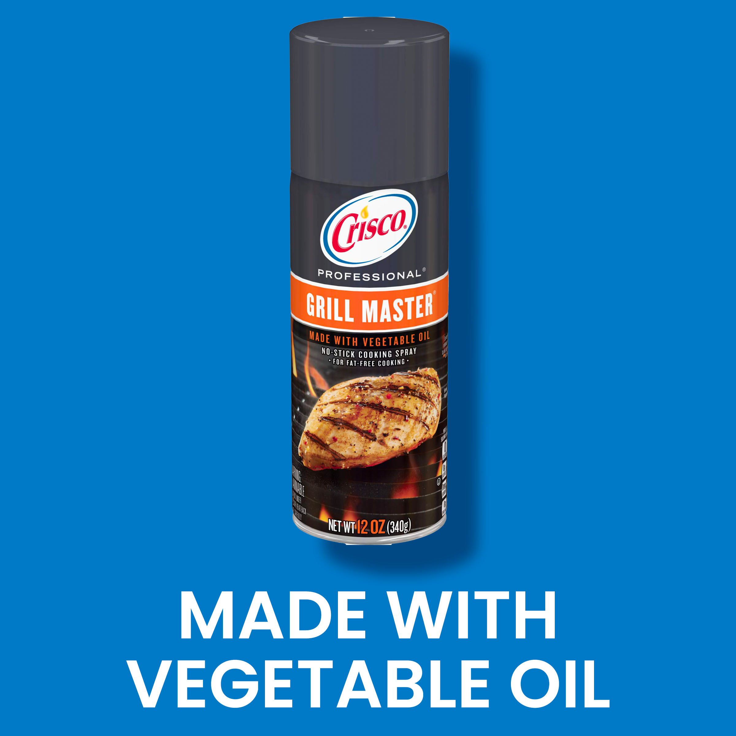 Crisco Grill Master No-Stick Cooking Spray Can, Made with Vegetable Oil, 12 oz thumbnail 3