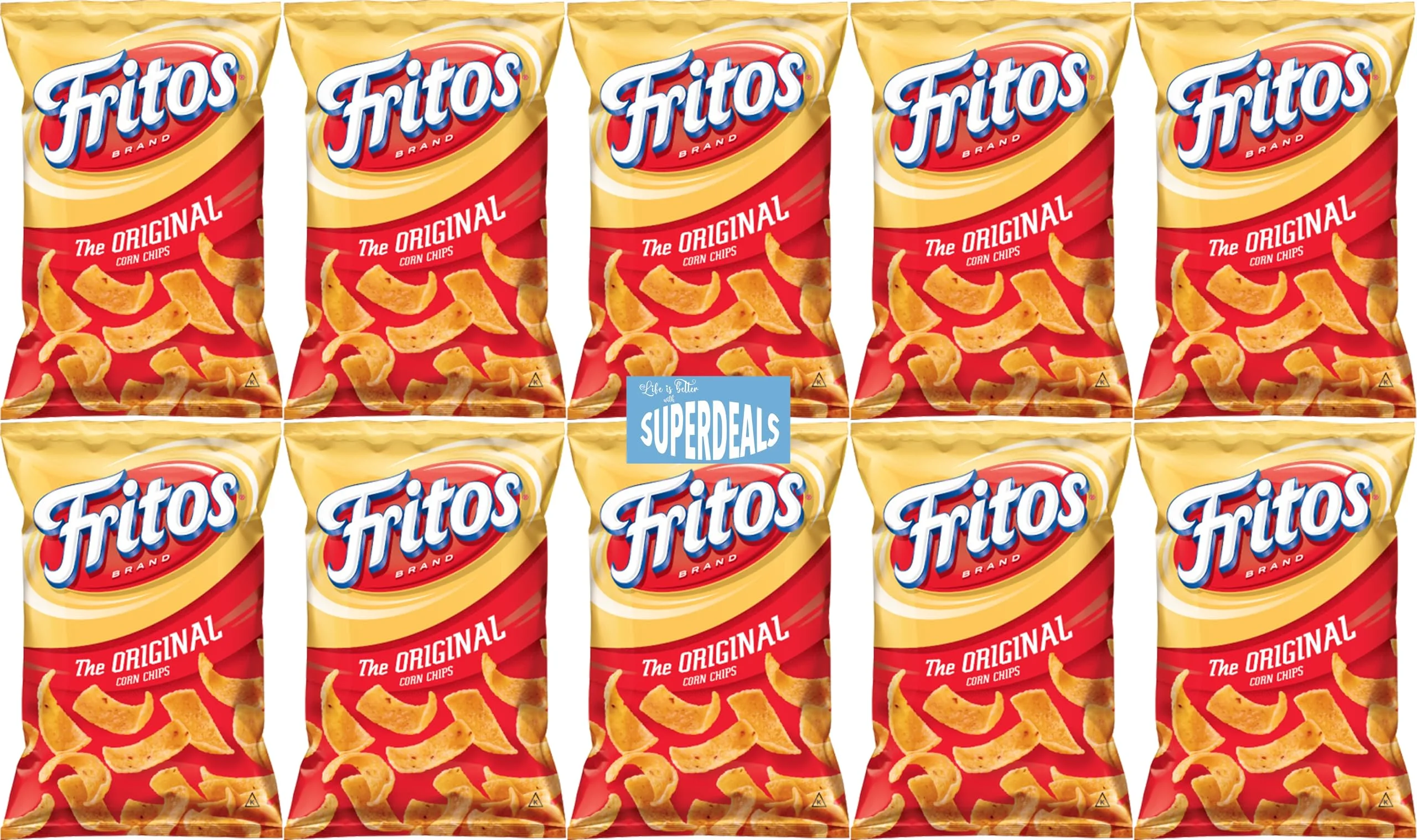 Fritos Corn Chips, Flavor Twists Honey Barbeque, Bundled by SUPERDEALS with mystery gift, 2-Ounce Large Single Serve Bags (Pack 