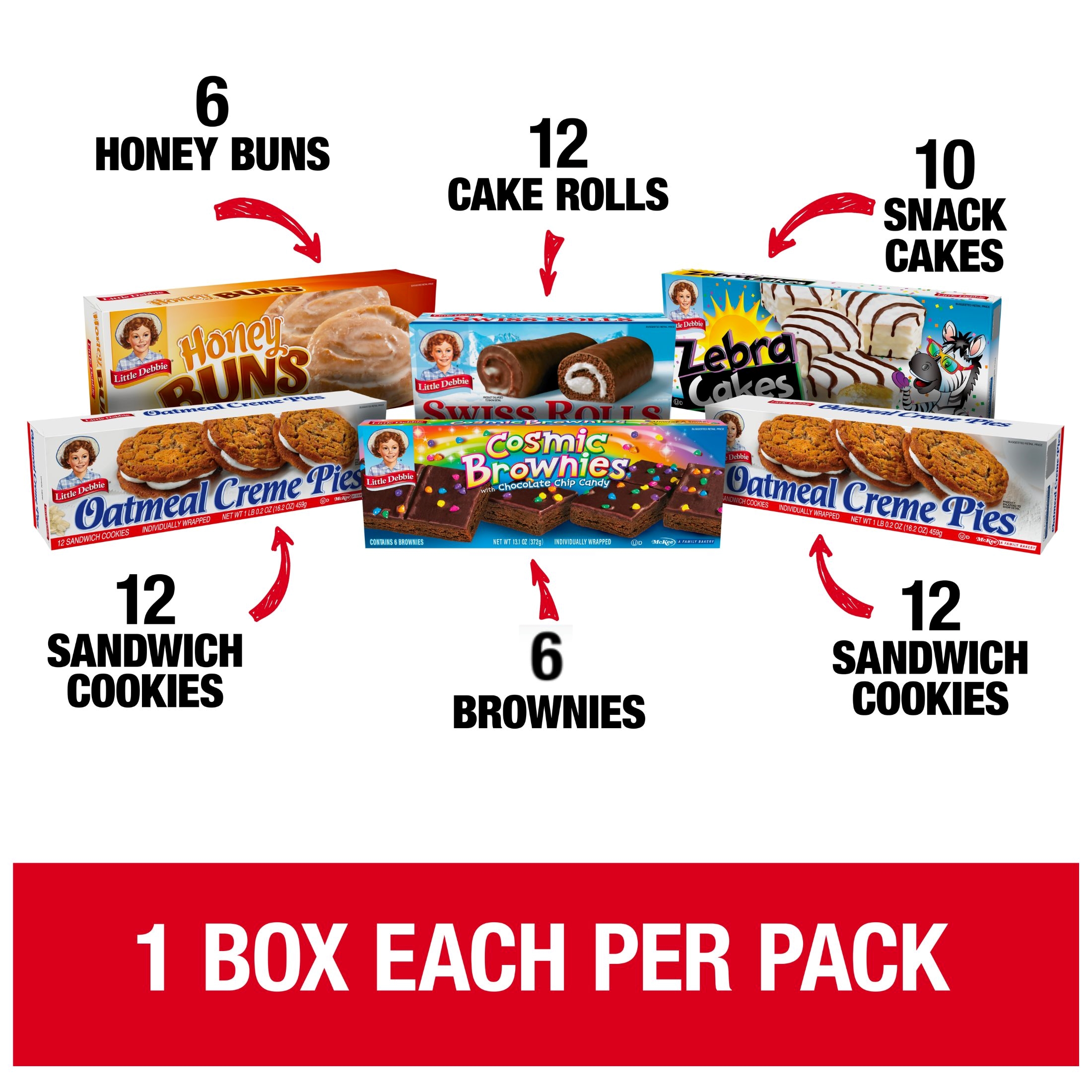 Little Debbie Snack Cake Variety Pack - 6 Box Assortment thumbnail 2