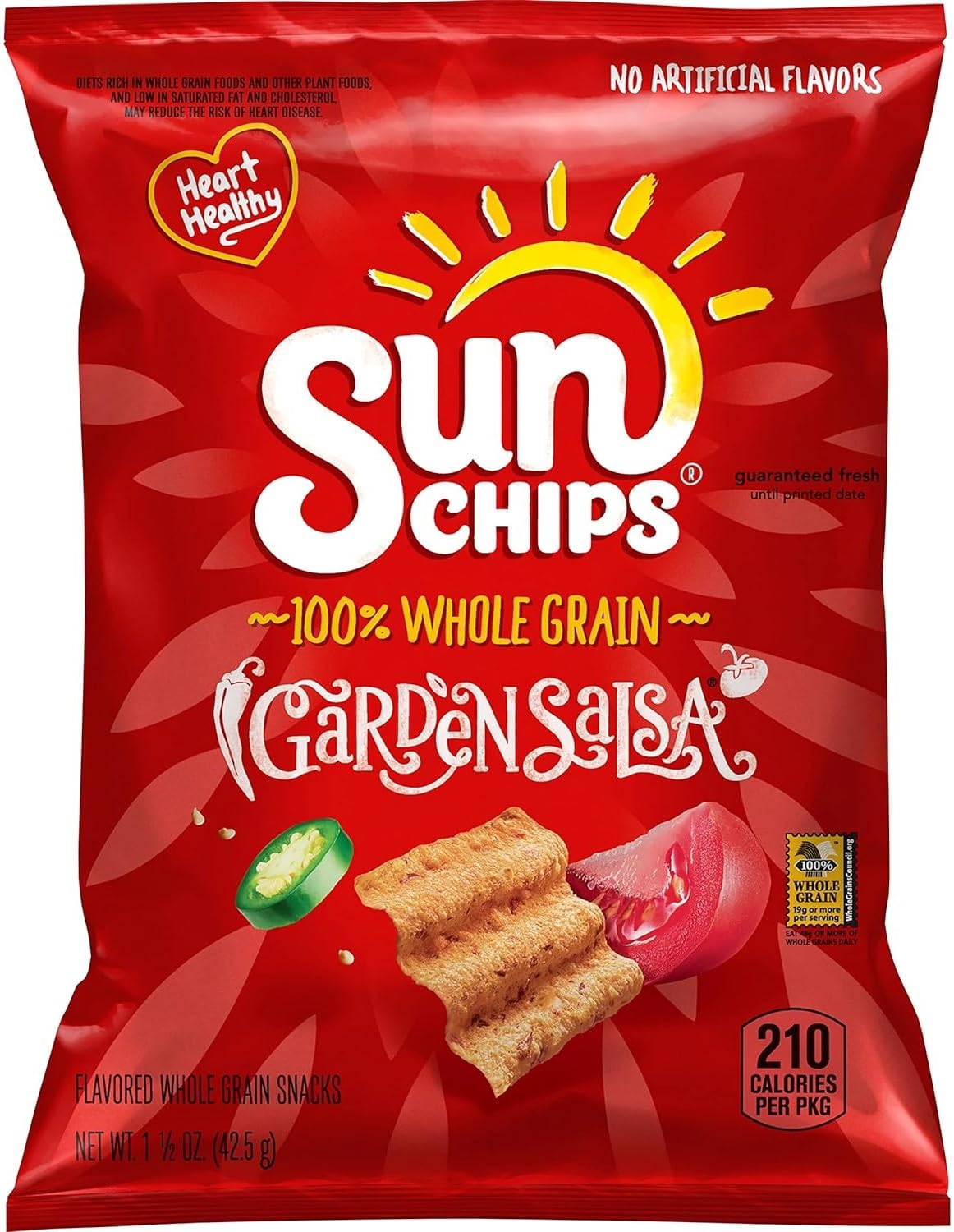 Sun Chips Garden Salsa 100% Whole Grain Value Pack Bundled by SUPERDEALS | 1.5 Oz Bag | Garden Salsa | Pack of 12 with mystery g thumbnail 2