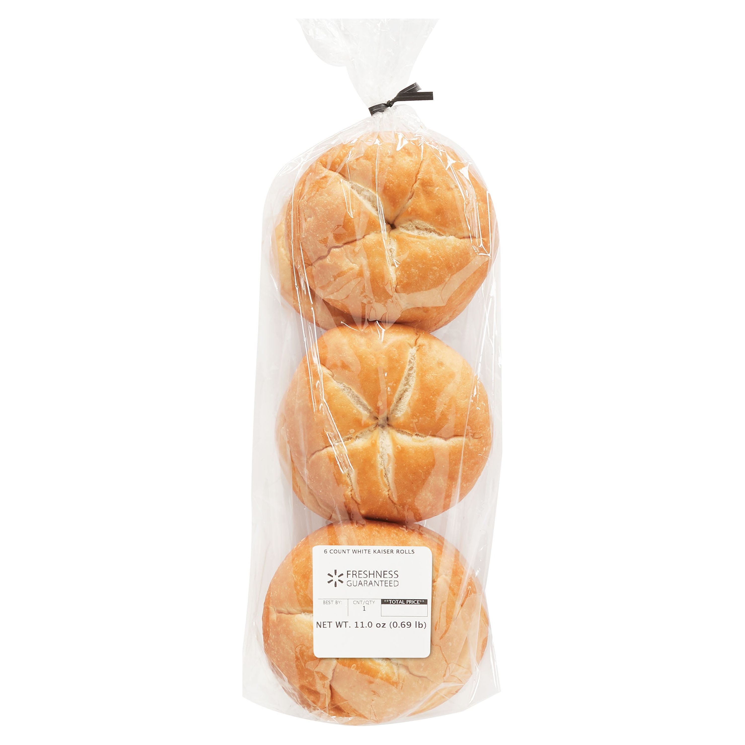 Freshness Guaranteed White Kaiser Rolls, 11 oz, 6 Count (Shelf Stable/Regular)